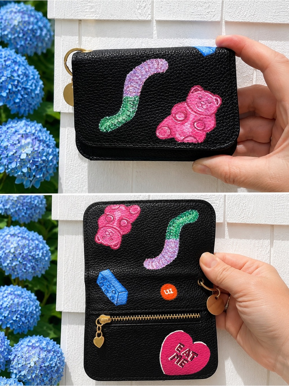 Hand Painted Gummy Bear & Candy Patch Card Case